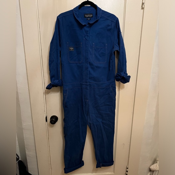 Wildfang Workwear blue long sleeve coveralls - Picture 2 of 5